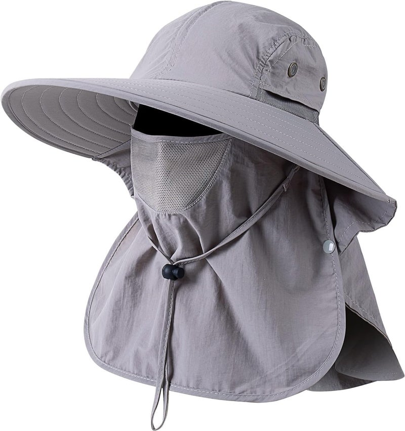 HEEHIPOO Store Mens Women Fishing Hat UPF 50+ Wide Brim Sun Hat with Face Cover & Neck Flap - Image 1